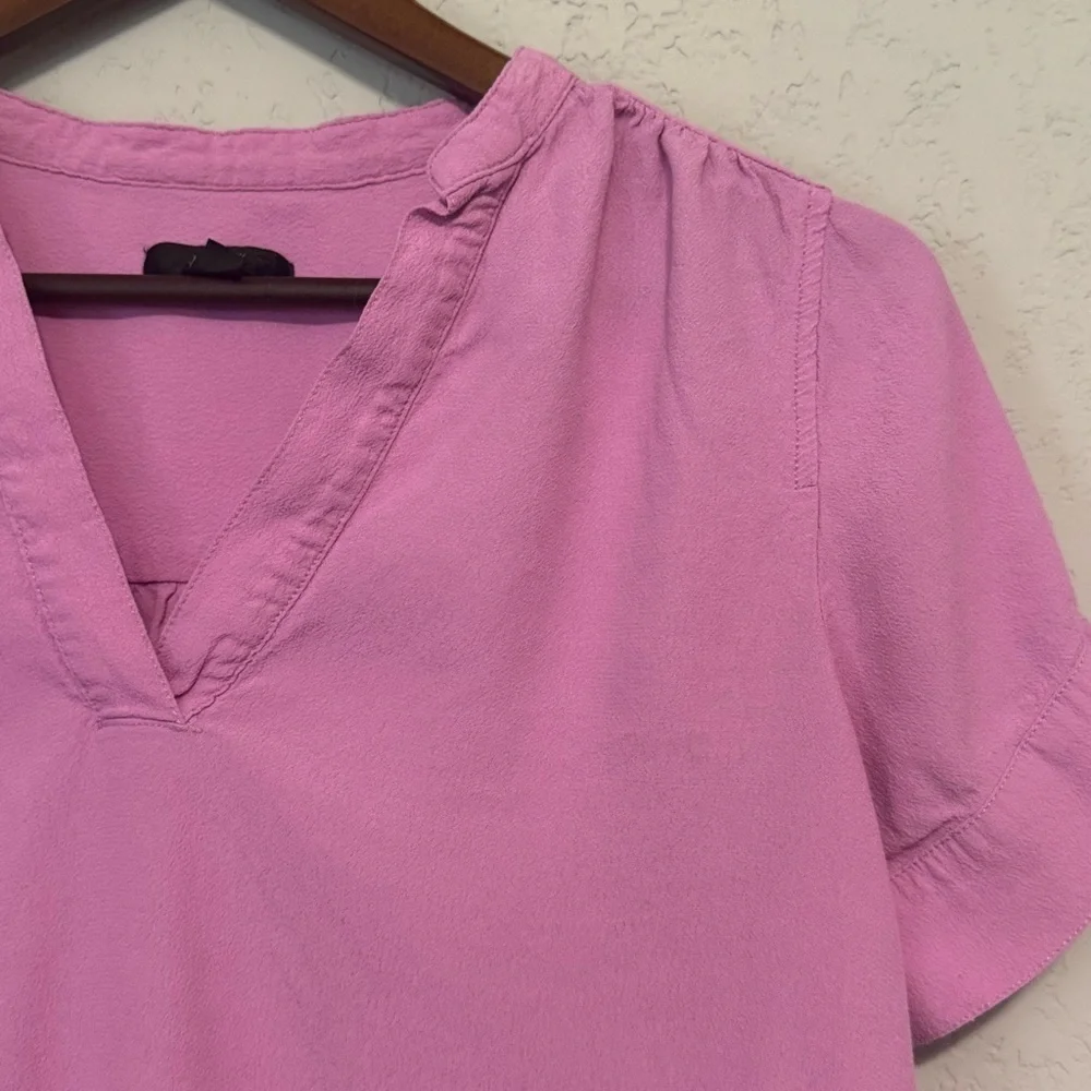 J. Crew Pink Purple Short Sleeve Blouse